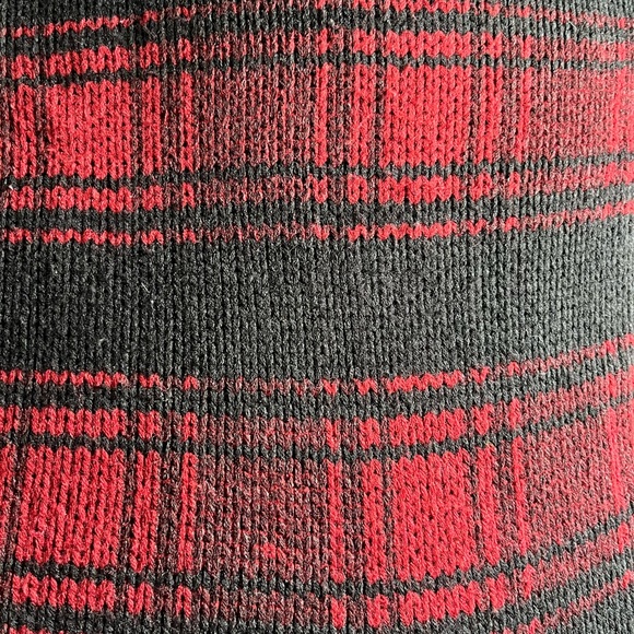 Native Youth | Red and Black Plaid Crew Neck Sweater | Size Large - Picture 7 of 8